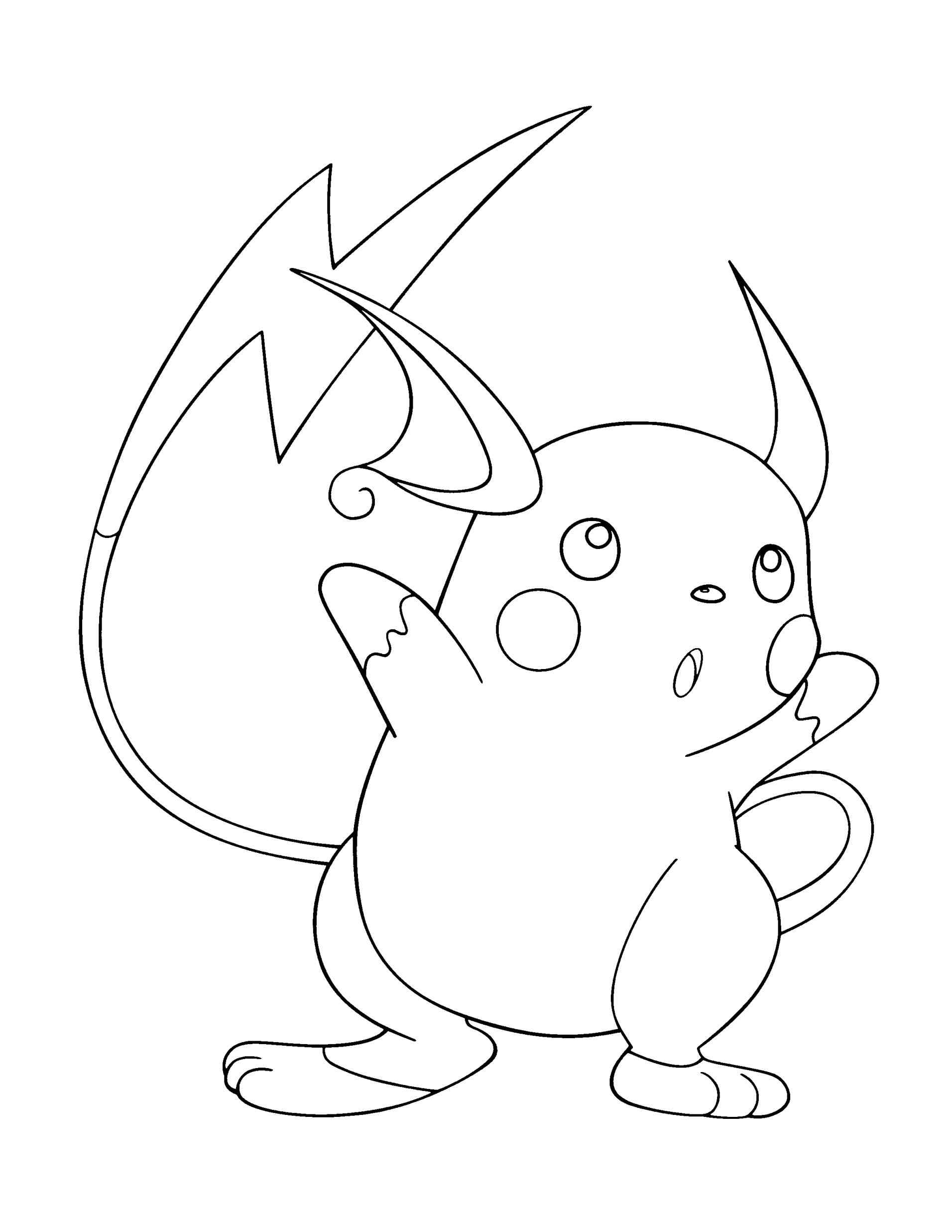 1896x2449 Unique Pokemon Coloring Pages Raichu Design Printable Coloring Sheet