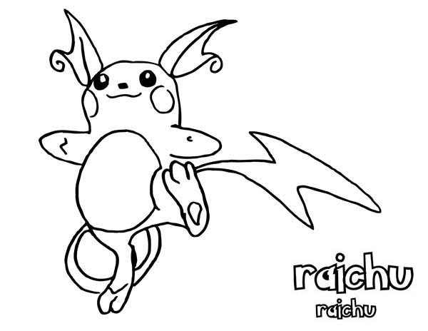 600x464 Awesome Pokemon Raichu Coloring Page Color Luna