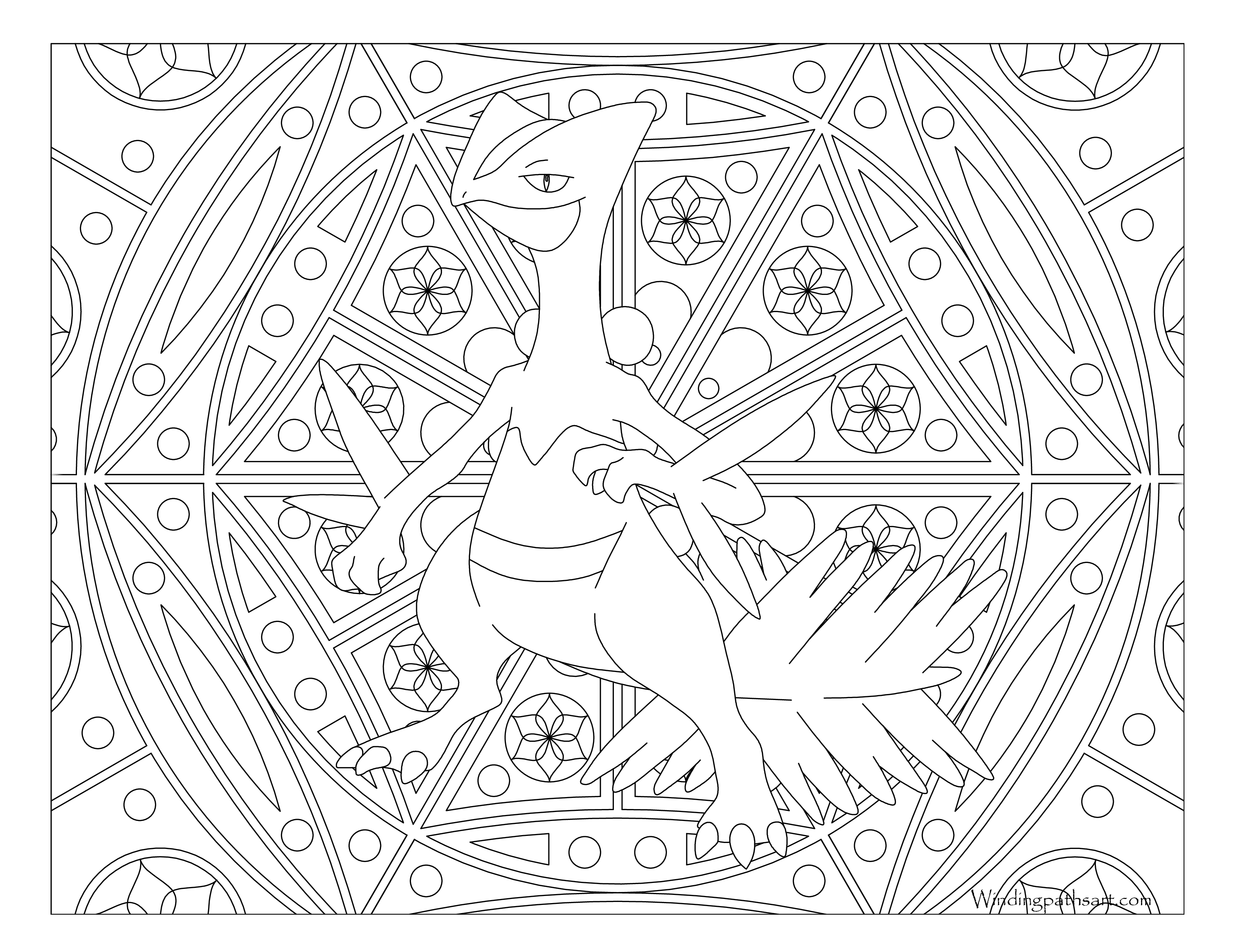 3300x2550 Sceptile Pokemon Coloring Page