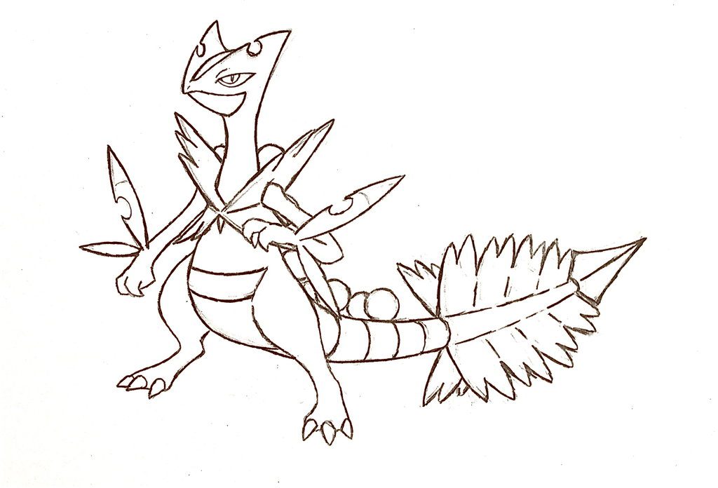 1024x696 Pokemon Coloring Pages Sceptile