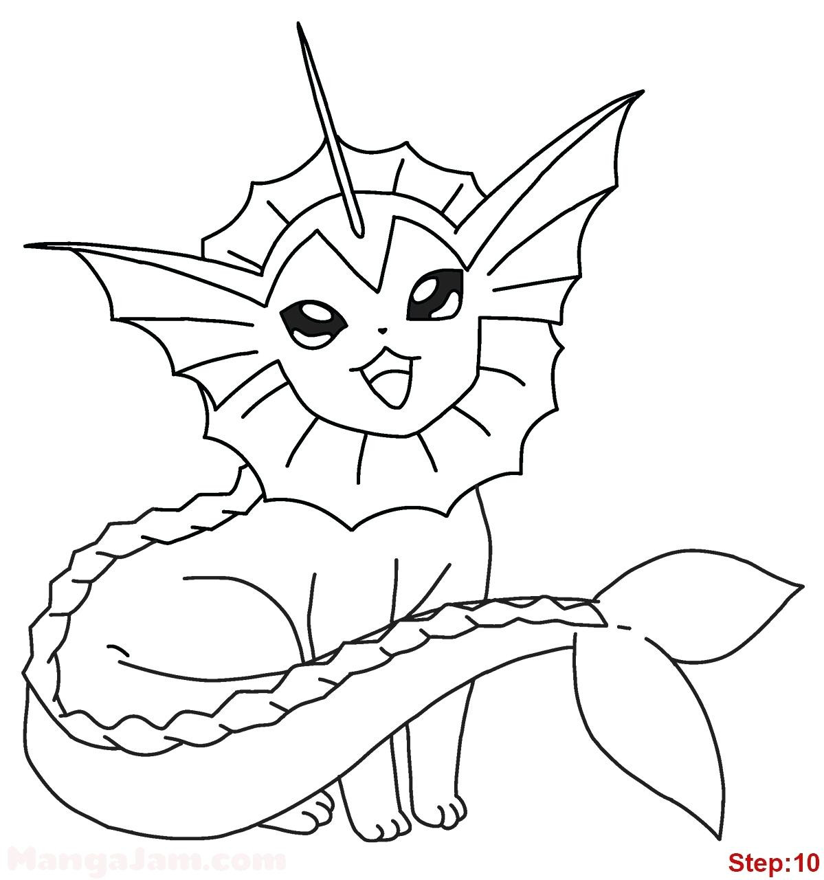 1199x1280 Vaporeon Coloring Pages In Pokemon Fiscalreform Showy