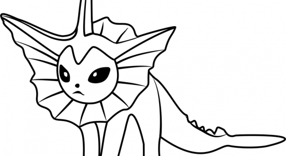 570x310 Easily Vaporeon Coloring Pages