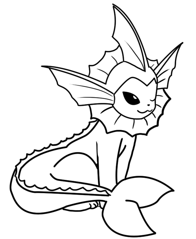 628x765 Vaporeon Coloring Page