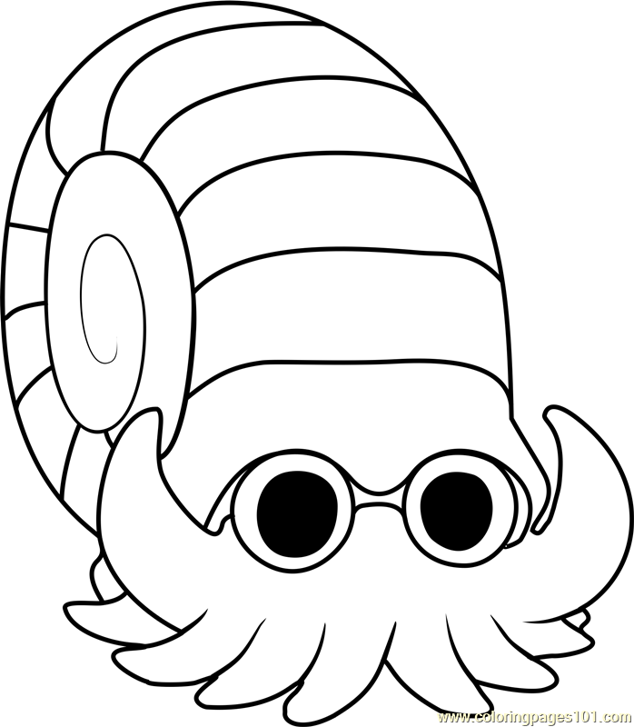 698x800 Omanyte Pokemon Coloring Page