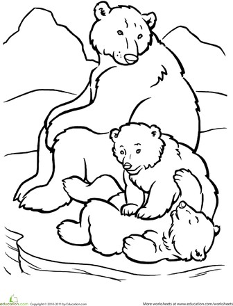336x440 Cubs Coloring Pages Beautiful Polar Bear Family Coloring Page