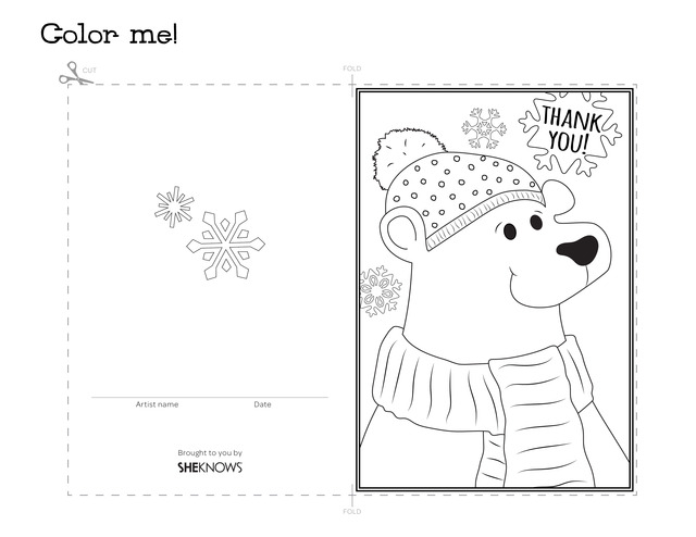640x494 Polar Bear Holiday Thank You Card