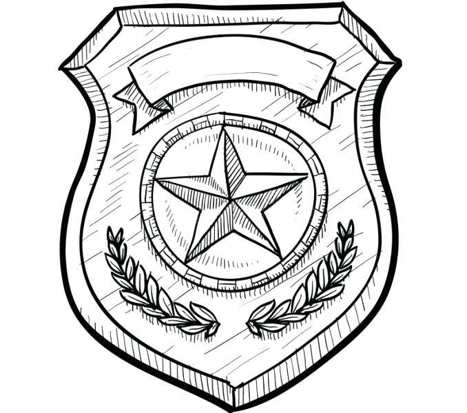 678x600 Police Badge Coloring Page Police Officer Coloring Page Plus