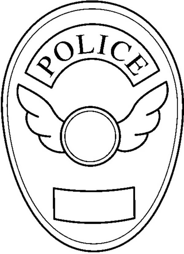 600x831 Blank Police Badge Coloring Page In Police Badge Coloring Page