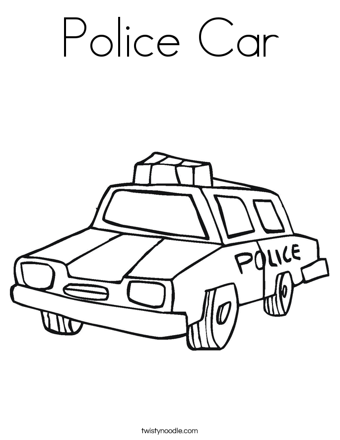 685x886 Police Car Coloring Page
