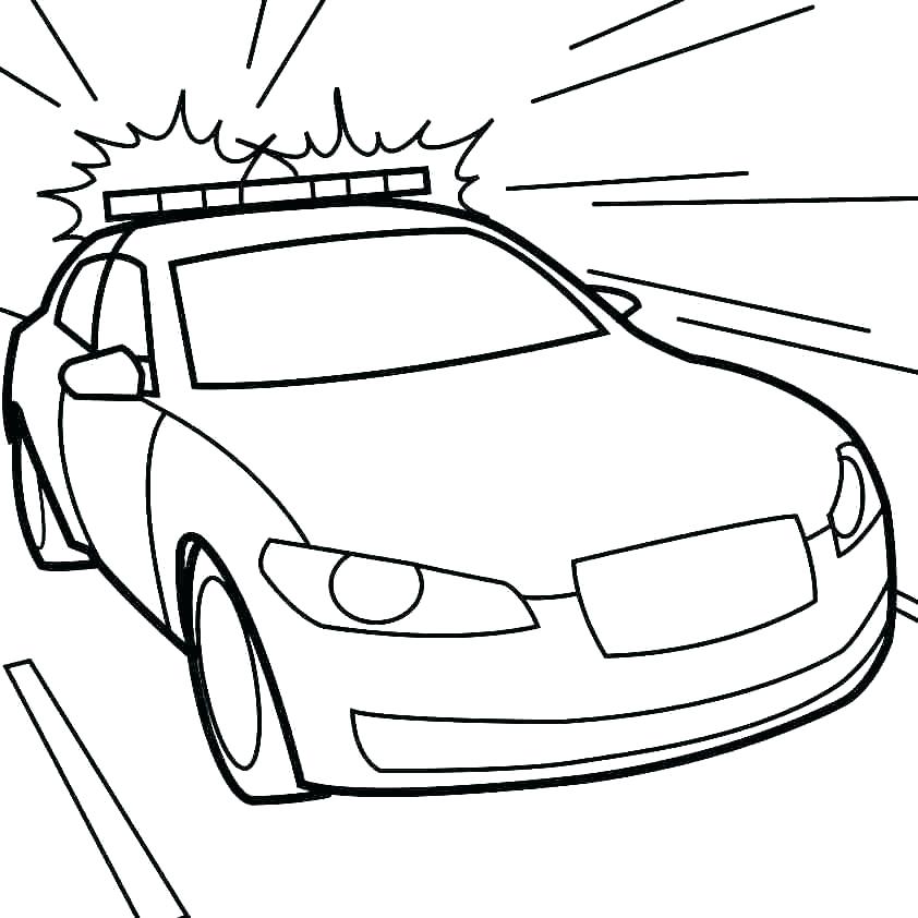 842x842 Police Car Coloring Pages
