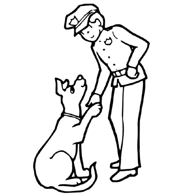 731x823 Police Dog Coloring Pages
