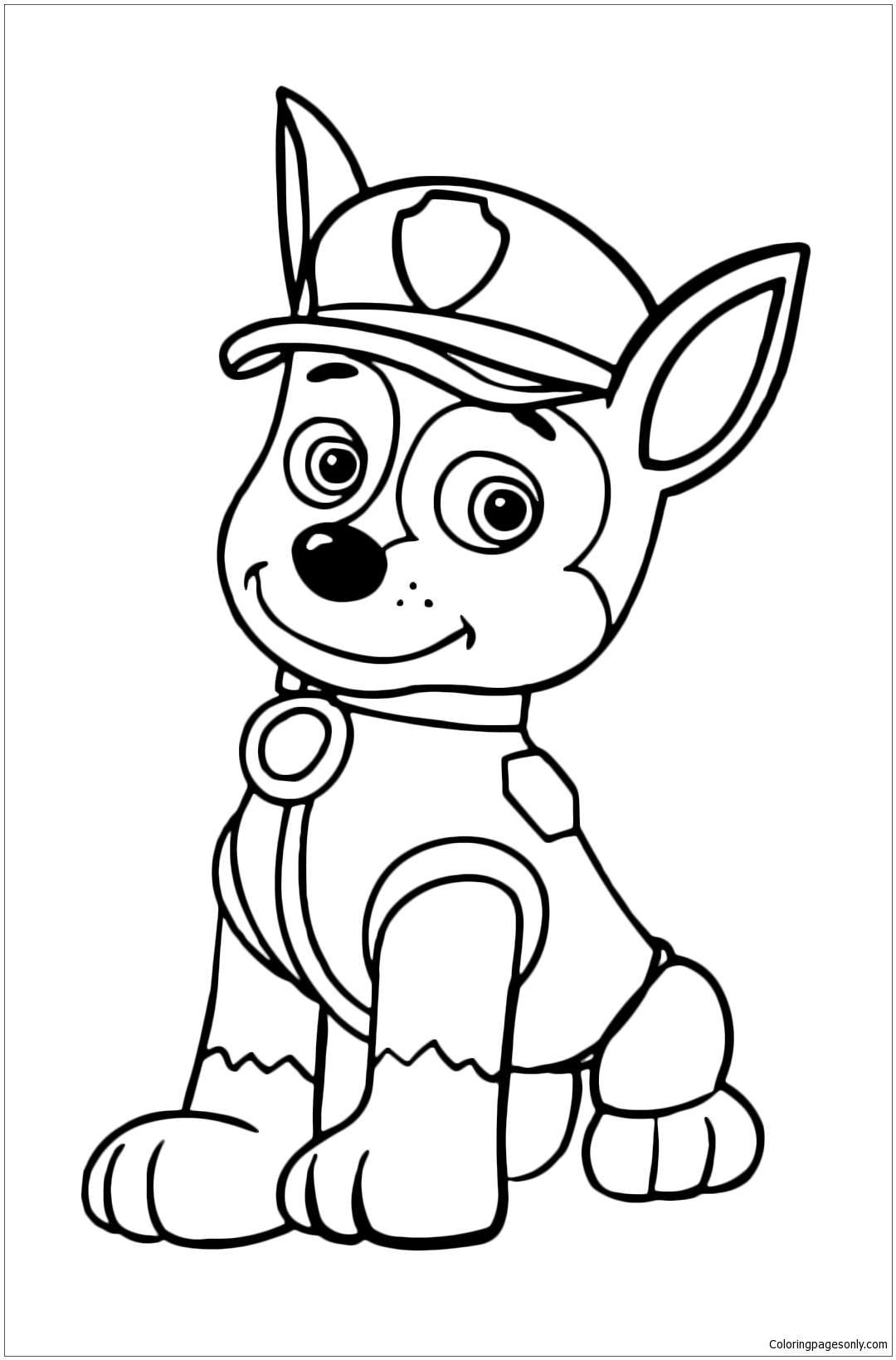 1080x1639 Chase The Police Dog Is Resting Sitting Coloring Page