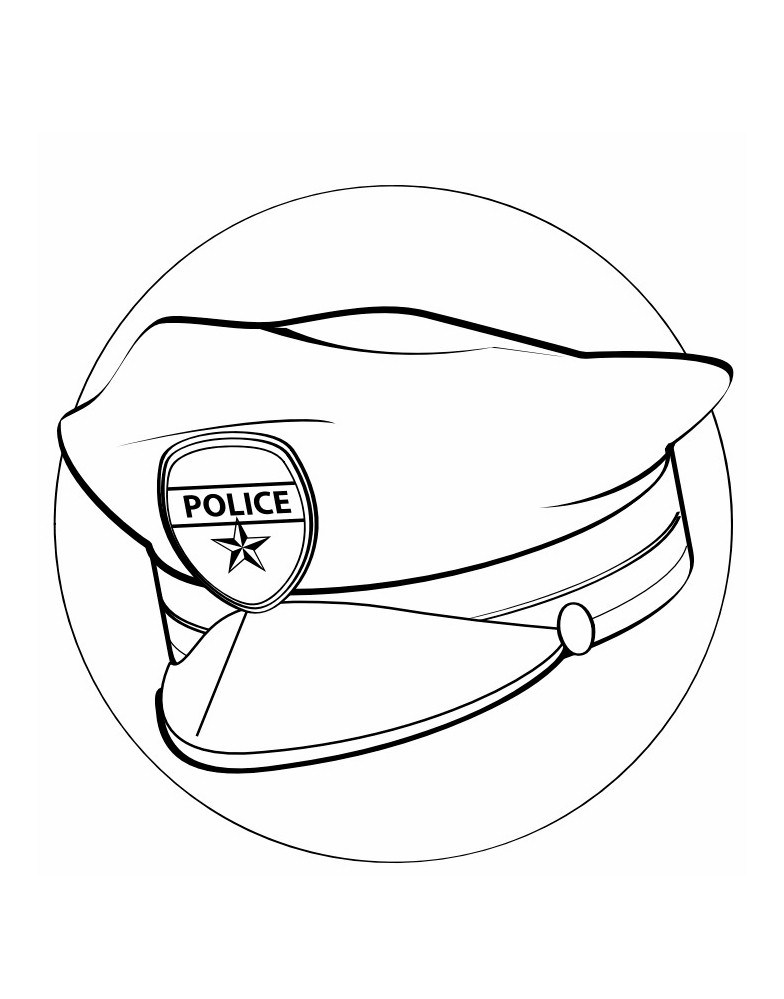 784x999 Police Hat Coloring Page For Labor Day