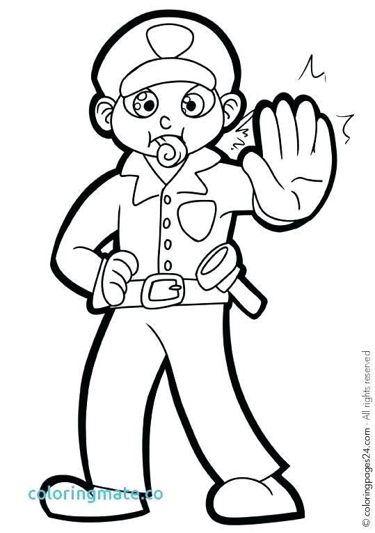 539x765 Police Officer Coloring Pages Hat Page Thank On Impressive Police