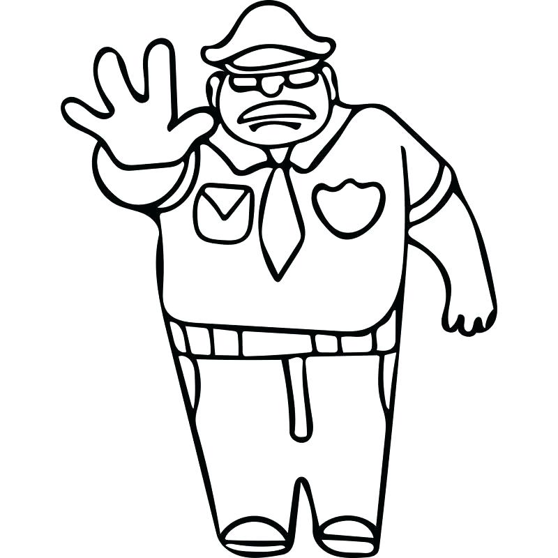 800x800 Coloring Police Hat Coloring Page Officer Pages Colouring Police