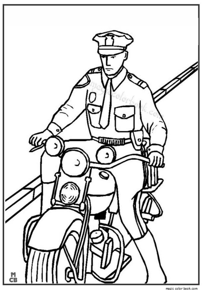685x975 Police Motorcycle Coloring Pages