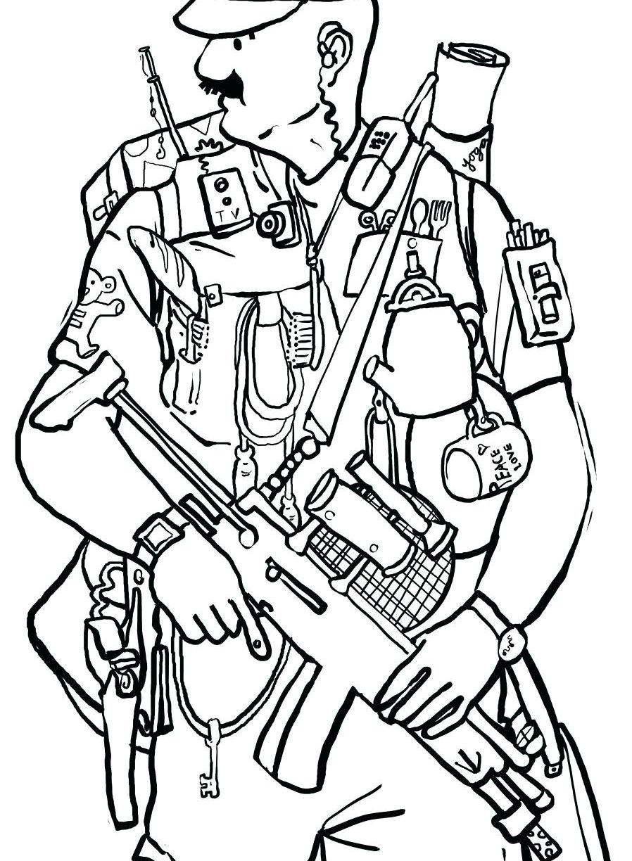 898x1224 Police Officer Coloring Page Pages Badges Female Hat Free Uniform