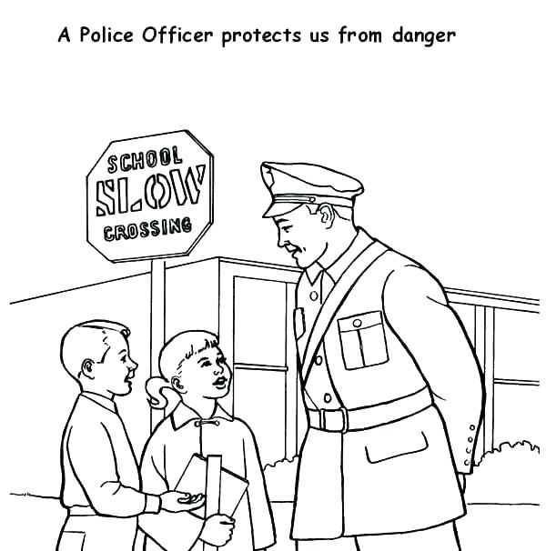 600x606 Police Officer Coloring Page Road Coloring Pages Police Officer