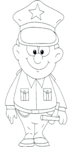 260x511 Occupations Coloring Pages Police Uniform Occupations Coloring