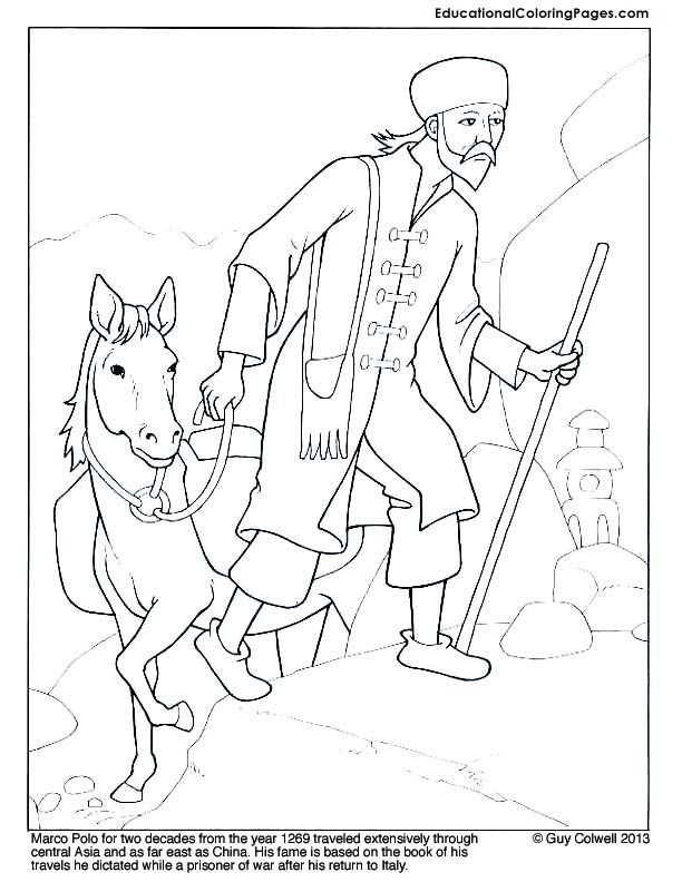 612x792 Marco Polo Coloring Page Mystery Of History Volume Lesson