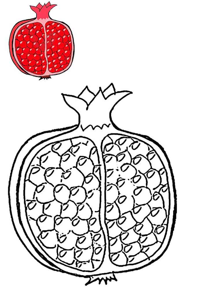 750x1000 Pomegranate Coloring Pages Download And Print Pomegranate