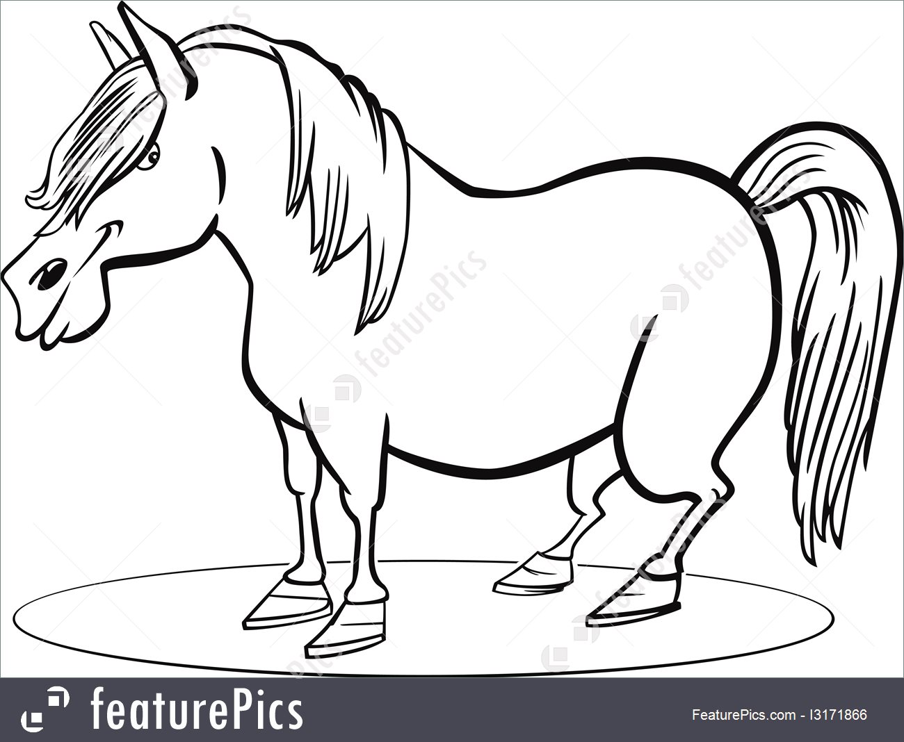 1300x1068 Cartoon Pony Horse Coloring Page Illustration