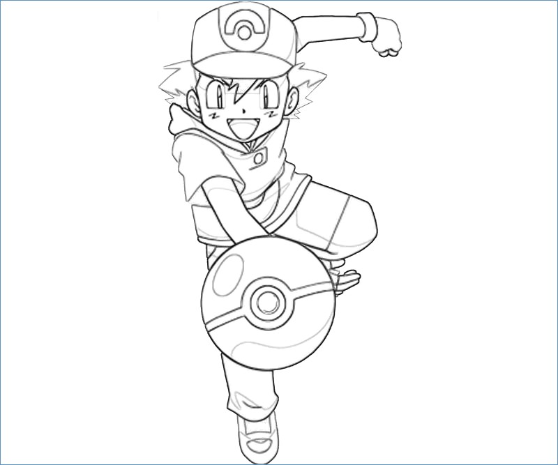 800x667 Pikachu Brock And Ash Pokemon Coloring Page