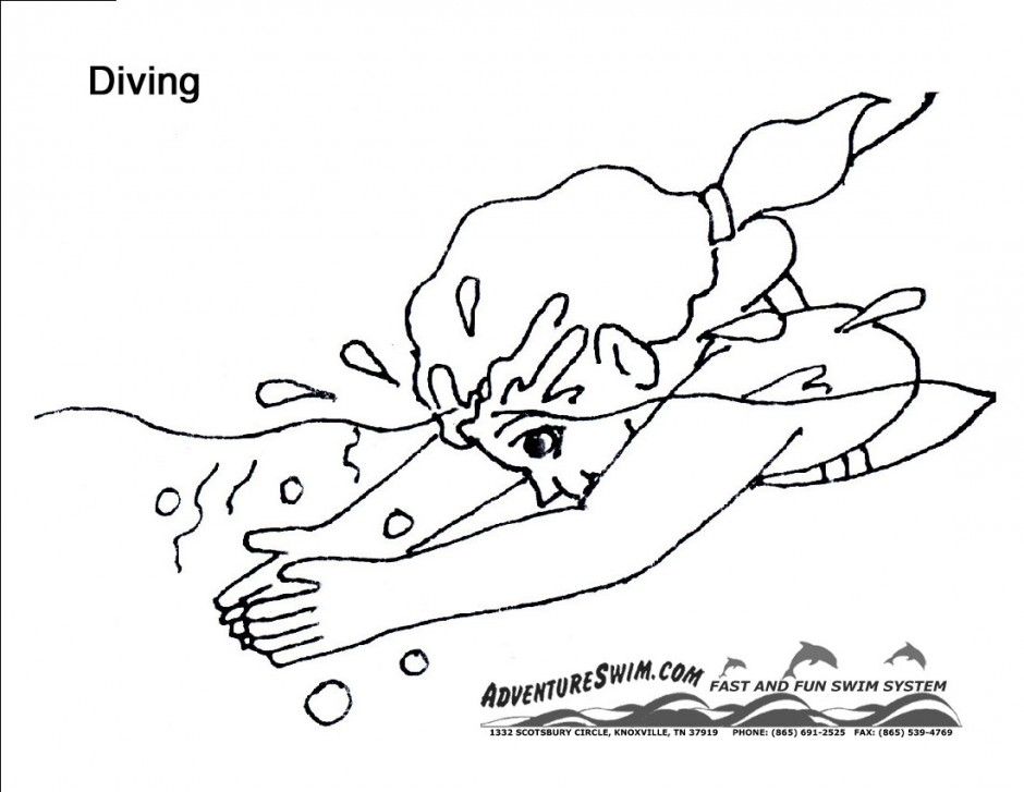 940x727 Swimming Coloring Page Image Clipart Images