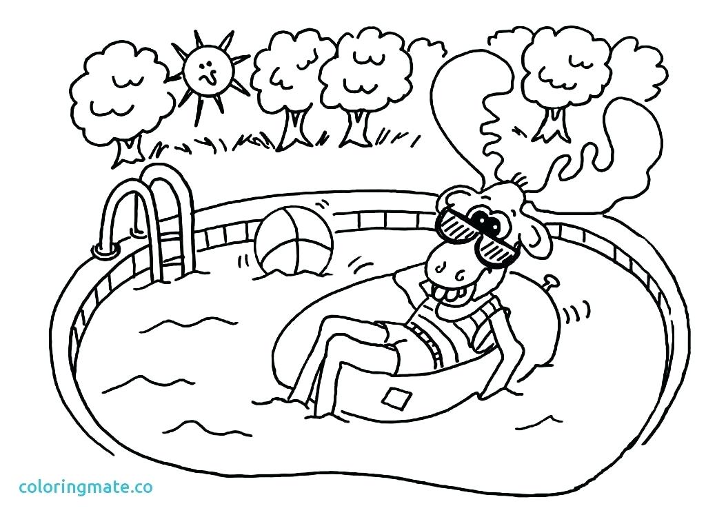 1024x763 Swimming Pool Coloring Pages