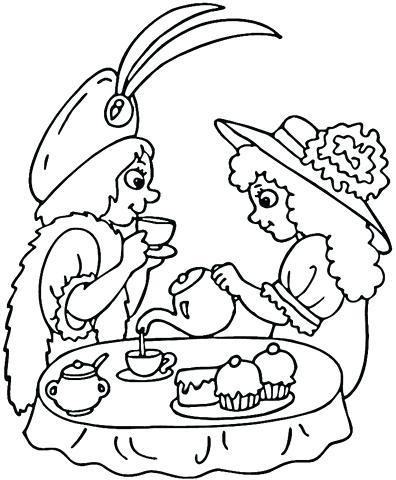396x480 Party Coloring Pages Click To See Printable Version Of Tea Party