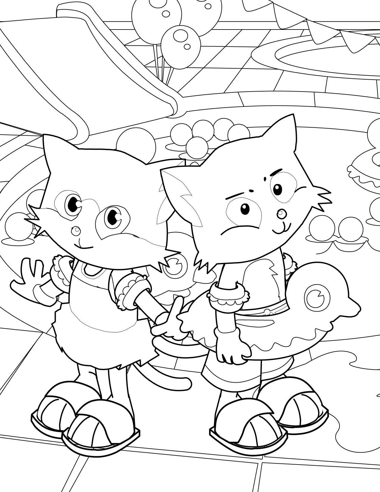1275x1650 Pool Party Coloring Page