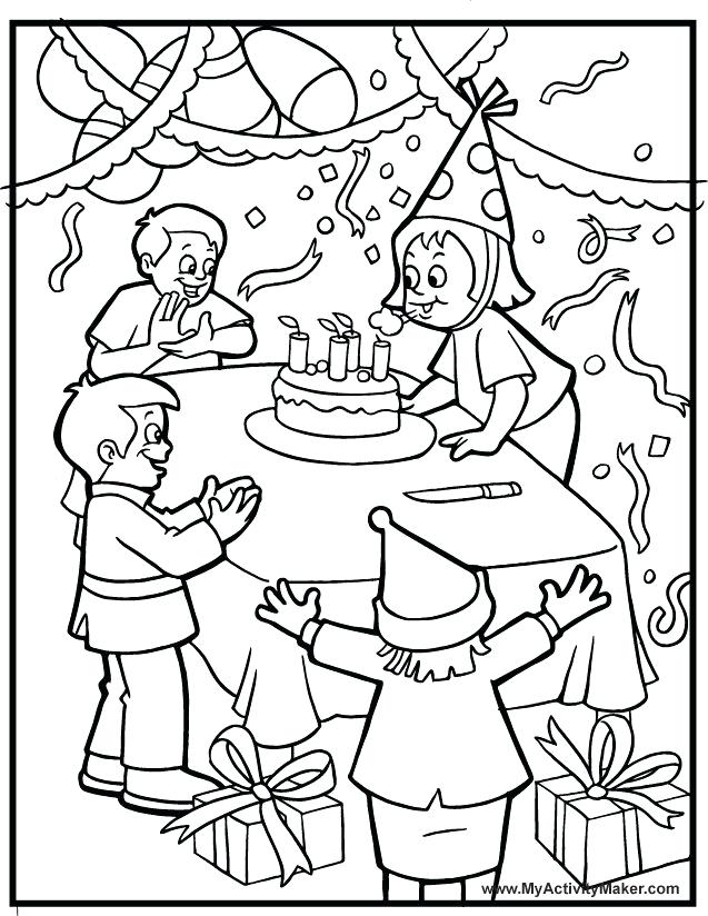 637x824 Party Coloring Pages Birthday Color Pages Hello Kitty Birthday
