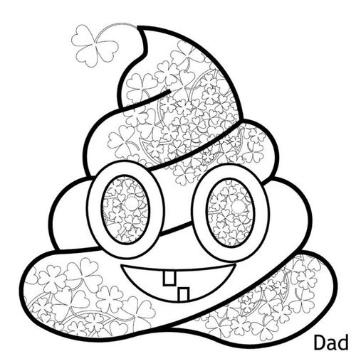500x508 Printable Poop Emoji Coloring St Patrick's Day Coloring