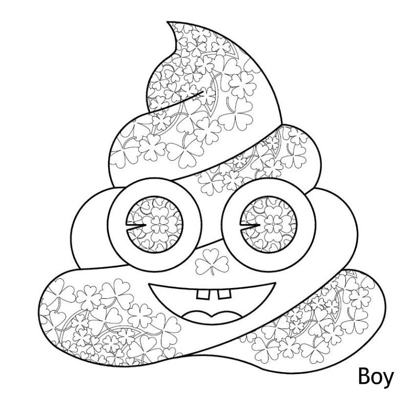 800x770 Printable Poop Emoji Coloring St Patrick's Day Coloring