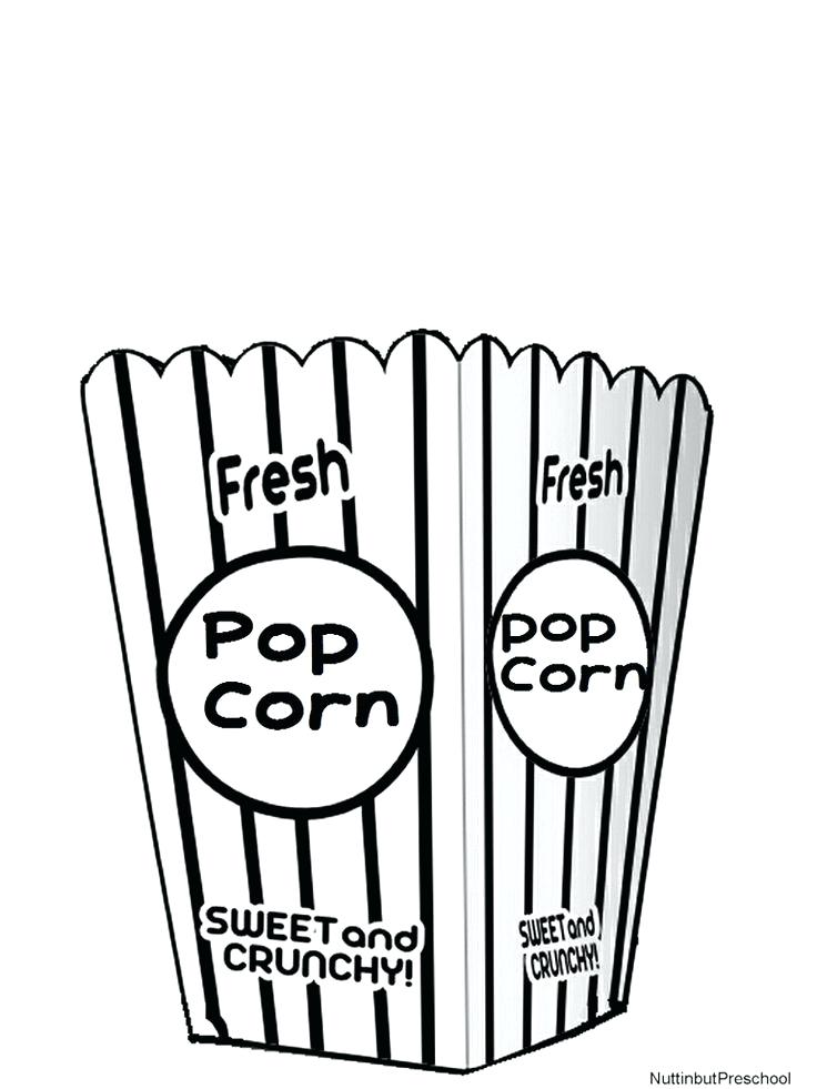 736x981 Popcorn Bucket Coloring Page