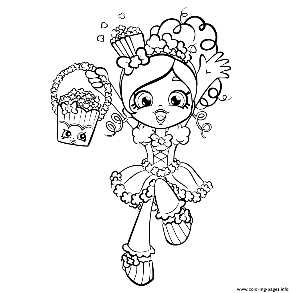 1024x1024 Happy Shopkins Shoppies With Popcorn Coloring Pages Printable