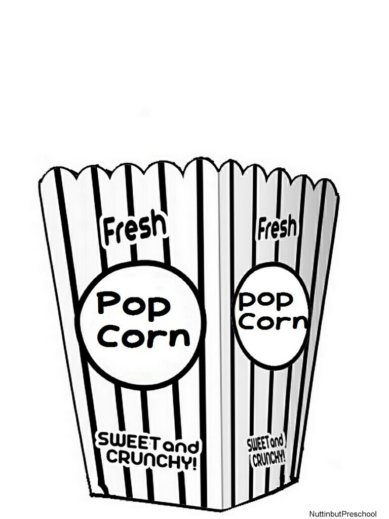 768x1024 Popcorn Coloring Pages Sheet Printable