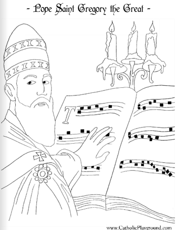 350x453 Pope Saint Gregory The Great Coloring Page September