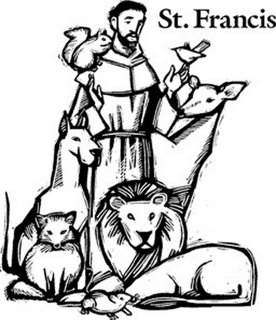 570x661 St Francis Coloring Page