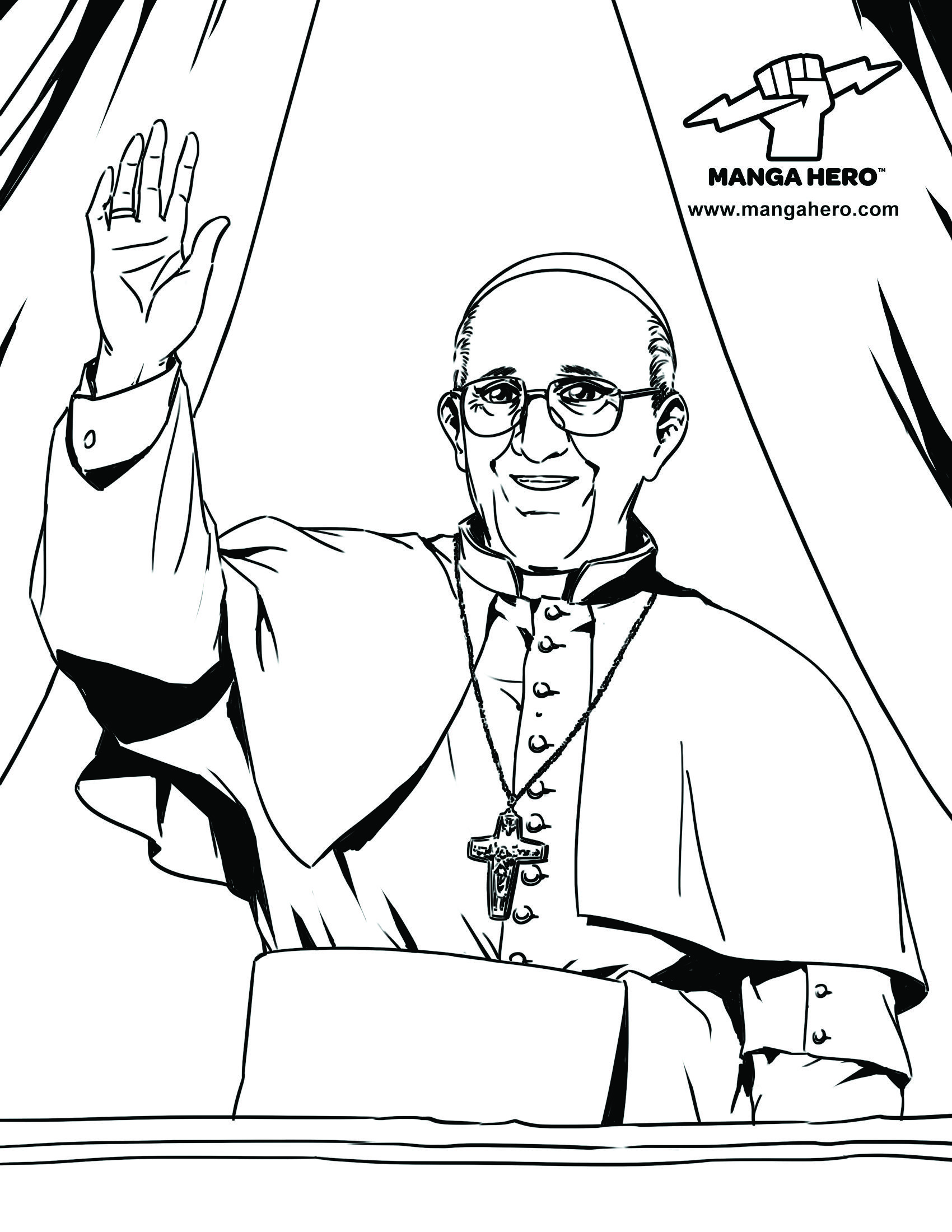 1700x2200 Pope Francis Catholic Coloring Page From Manga Hero! Catholic