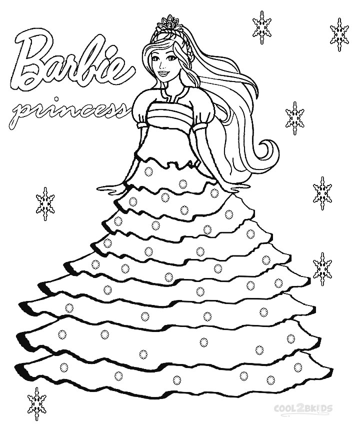 708x850 Printable Barbie Princess Coloring Pages For Kids