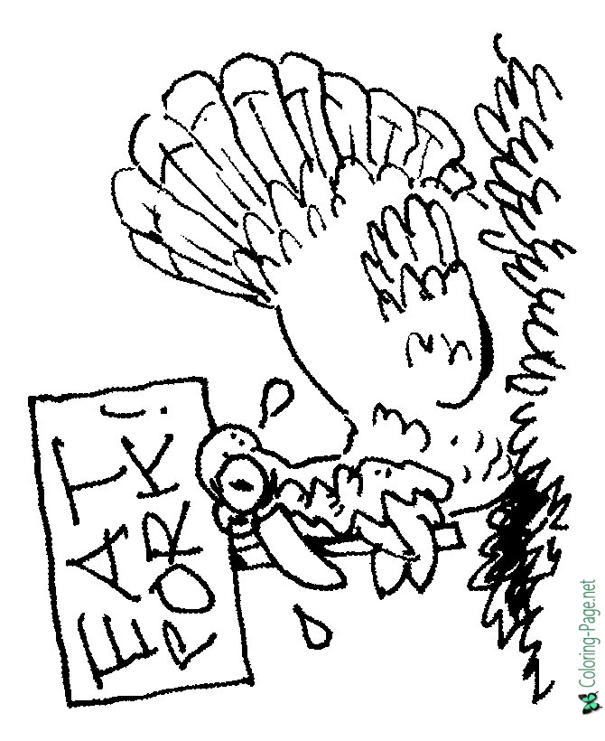 670x820 Pork Turkey Coloring Page