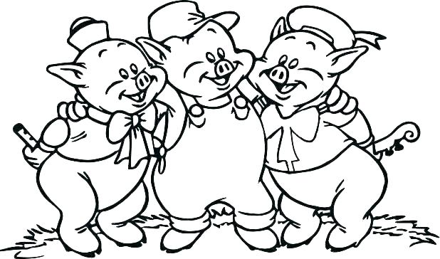 618x364 Porky Pig Coloring Pictures Pigs Pages Simple Preschool Related