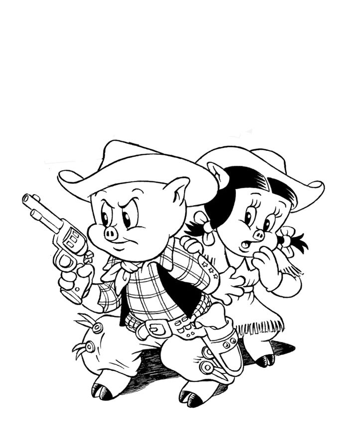 691x890 Porky Pig Is The Hero Coloring Pages