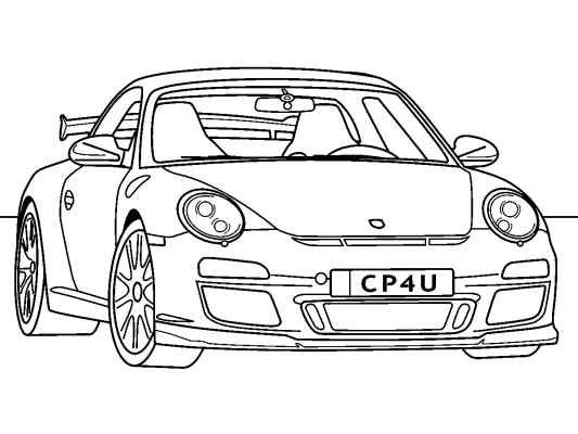 533x400 Porsche Car Free Coloring Page Adults, Cars Coloring Pages