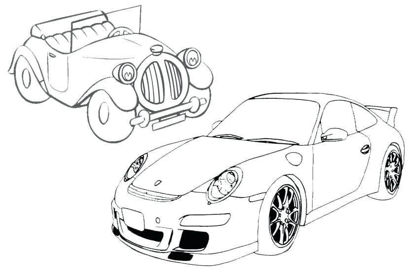 850x567 Porsche Coloring Pages Great Cars From Different Times Police Car