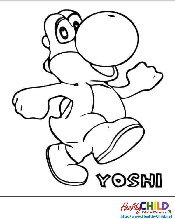 600x750 Yoshi Coloring Page