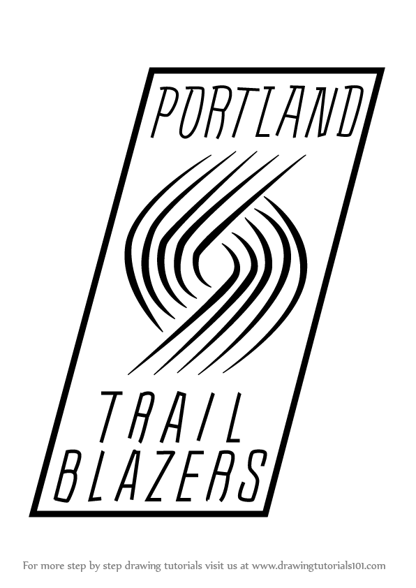 596x842 Learn How To Draw Portland Trail Blazers Logo