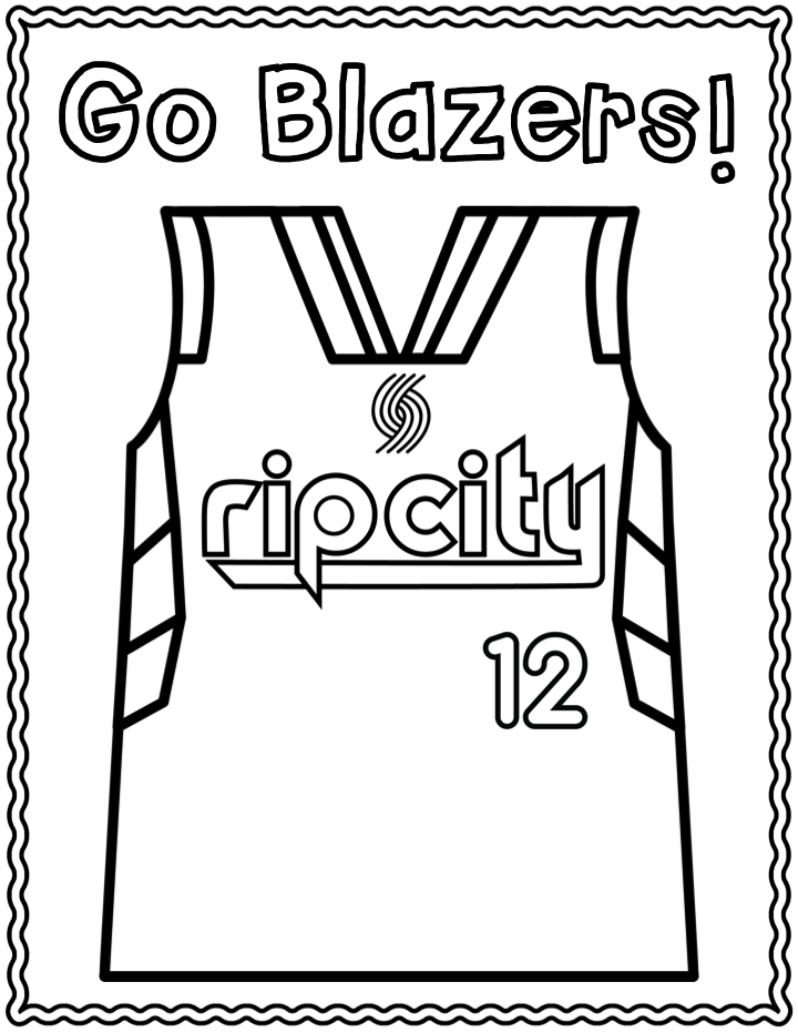 720x932 Nba Playoff Portland Trailblazers Coloring Page Kindergarten Art