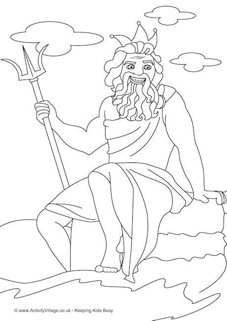 460x650 Poseidon Colouring Page